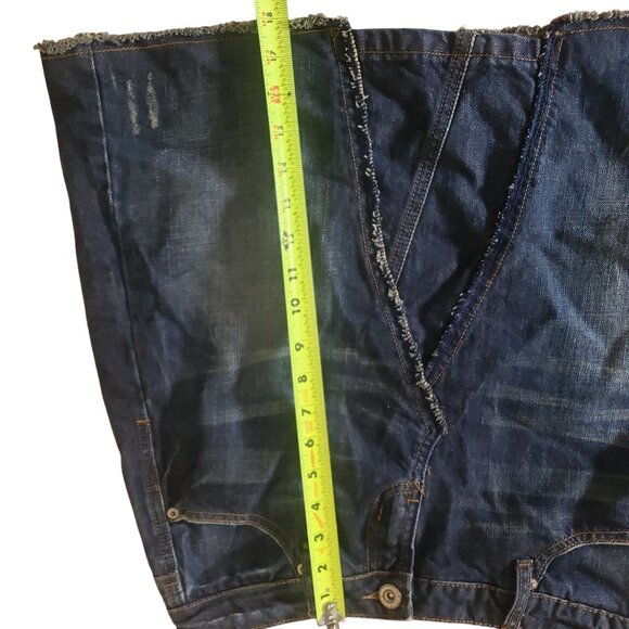 Vintage Mudd Y2K 90s Denin Jean Skirt Size 9 Distressed Boho Western Festival - Picture 7 of 9